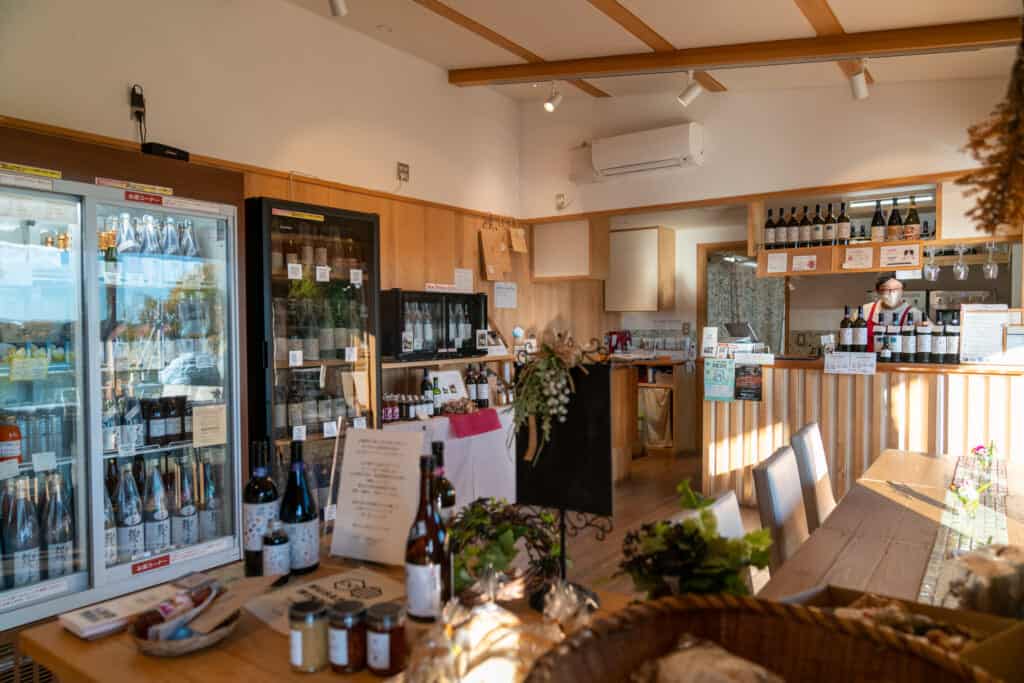 The Musashi Winery shop selling organic wine in Saitama, Japan