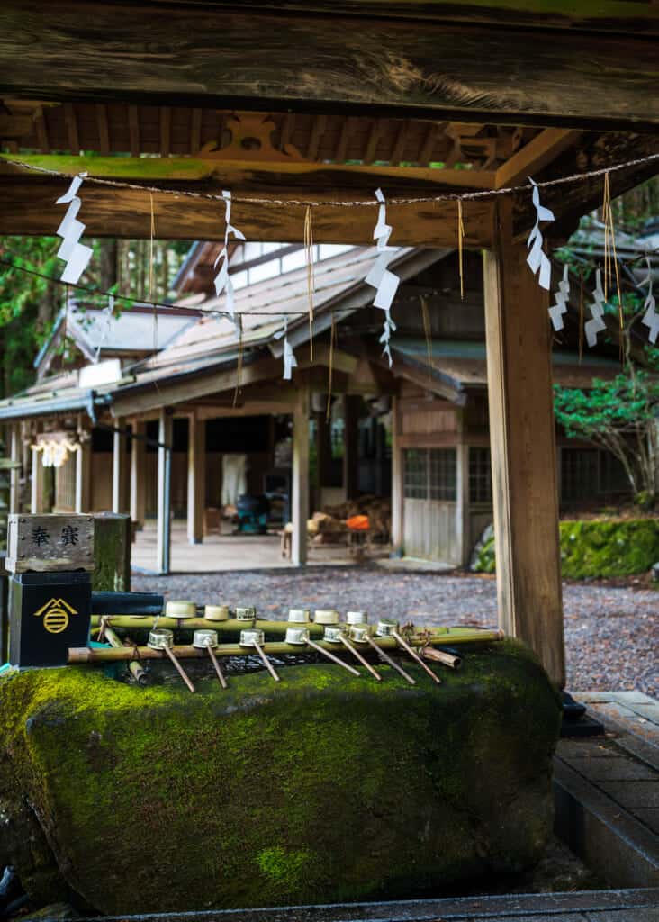 A place to wash your face and hands for spiritual purification at Mt. Ontake