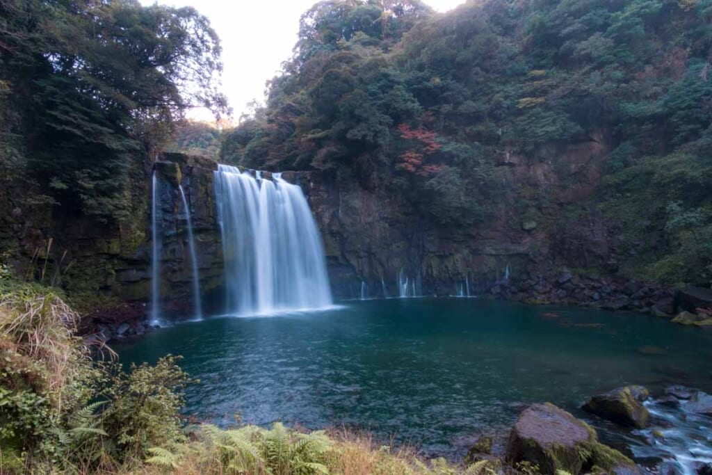 waterfall at  Kamikawa Otaki Falls Park in Kagoshima Japan