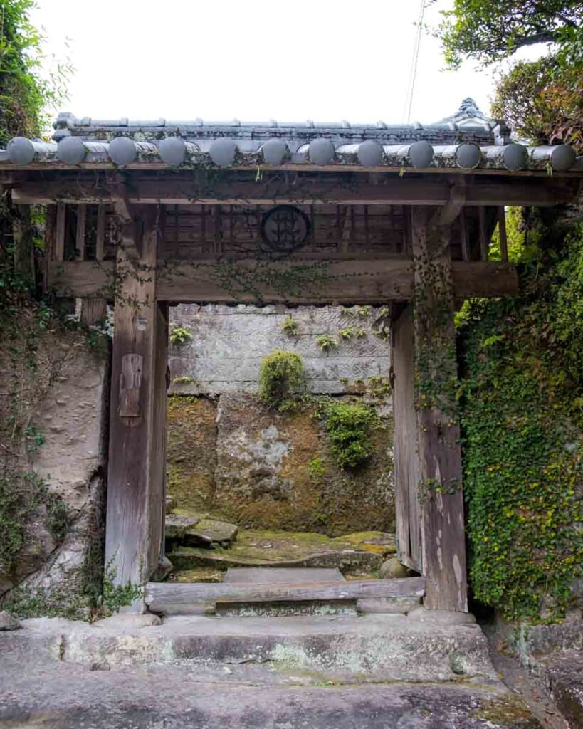 Wooden gateway of Japanese samurai house in Kagoshima, Japan
