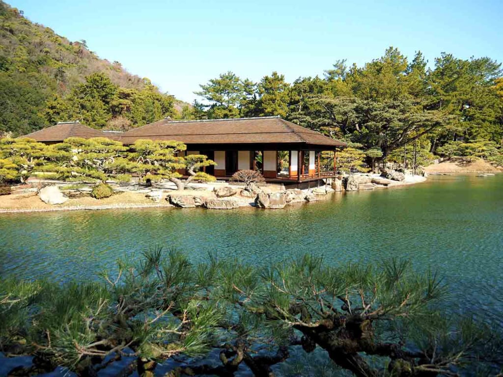 The Ritsurin Garden teahouse in Kagawa, Shikoku