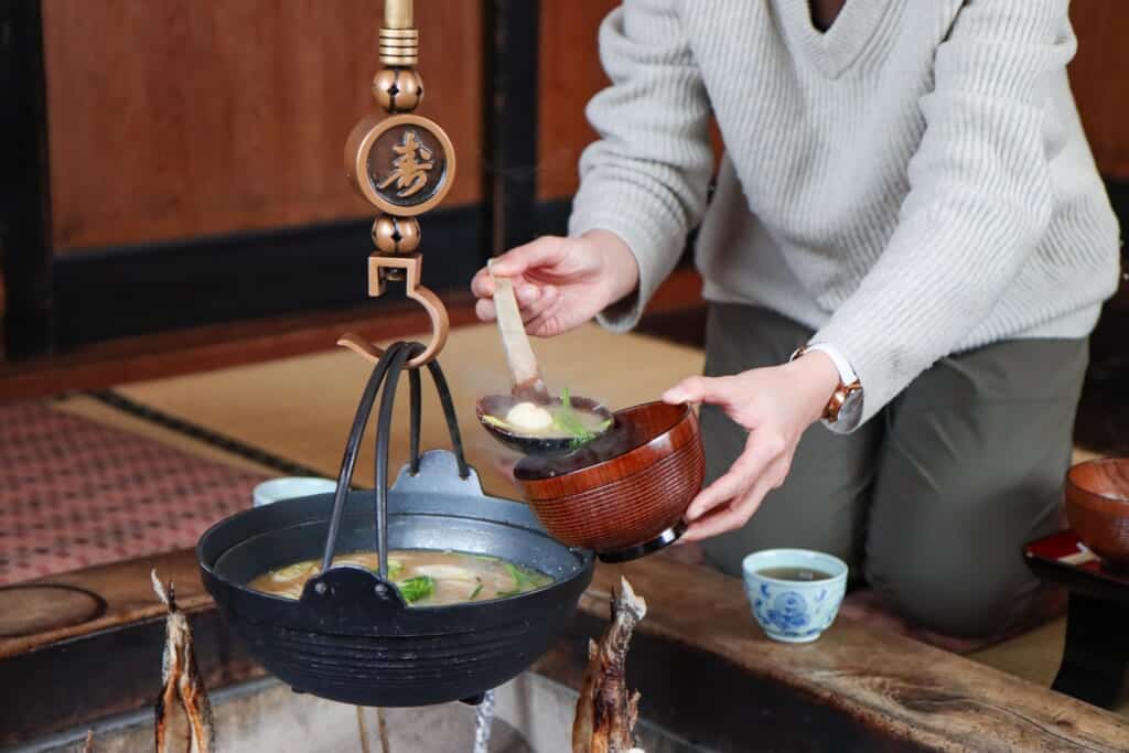 traditional Akita style hot pot  in Semboku, Japan