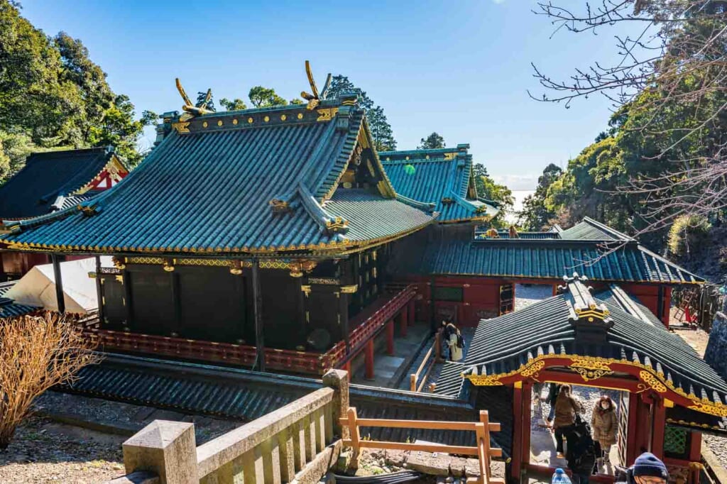 aerial view of Kunozan Toshogu Museum in Shizuoka city, Japan