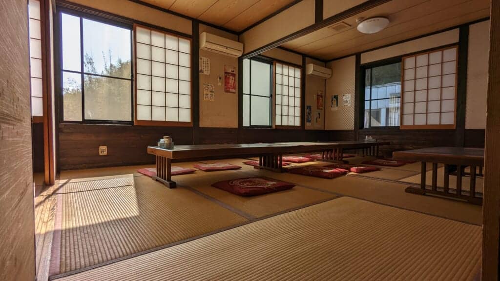 Tatami seating at Iwashi Chaya