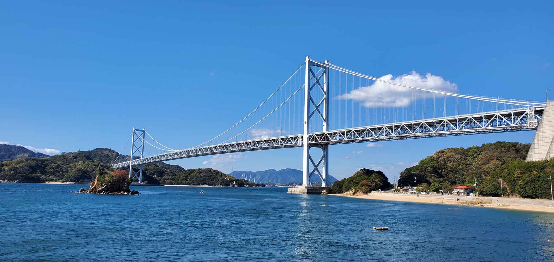 A view of the Seto Inland Sea from the Shimanami Kaido cycling trail