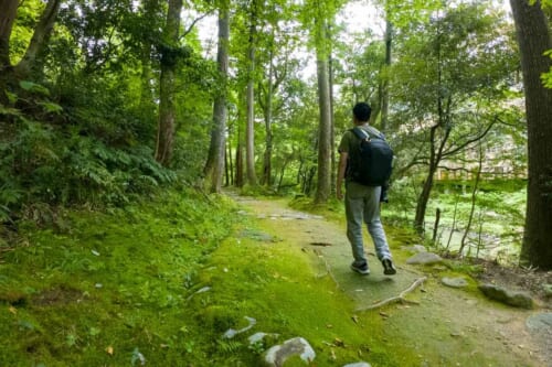 person on adventure travel in Japan