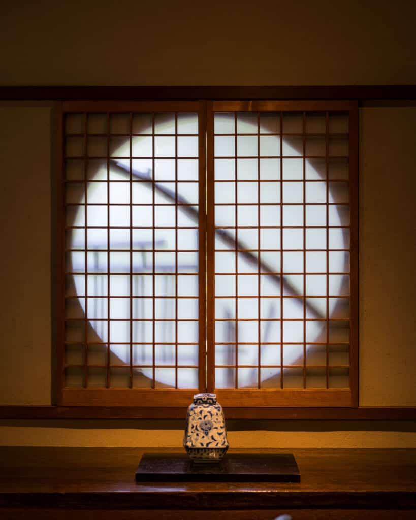circular moon window in traditional japanese architecture