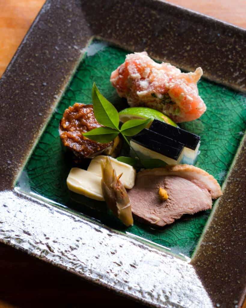 plate of traditional japanese samurai food
