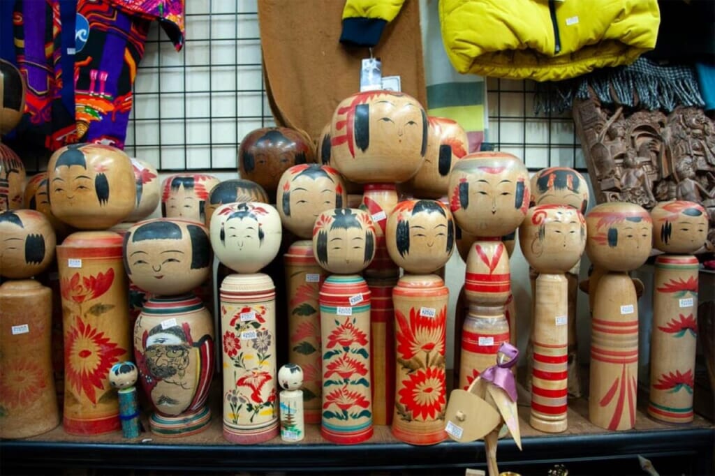 Traditional Japanese  kokeshi dolls