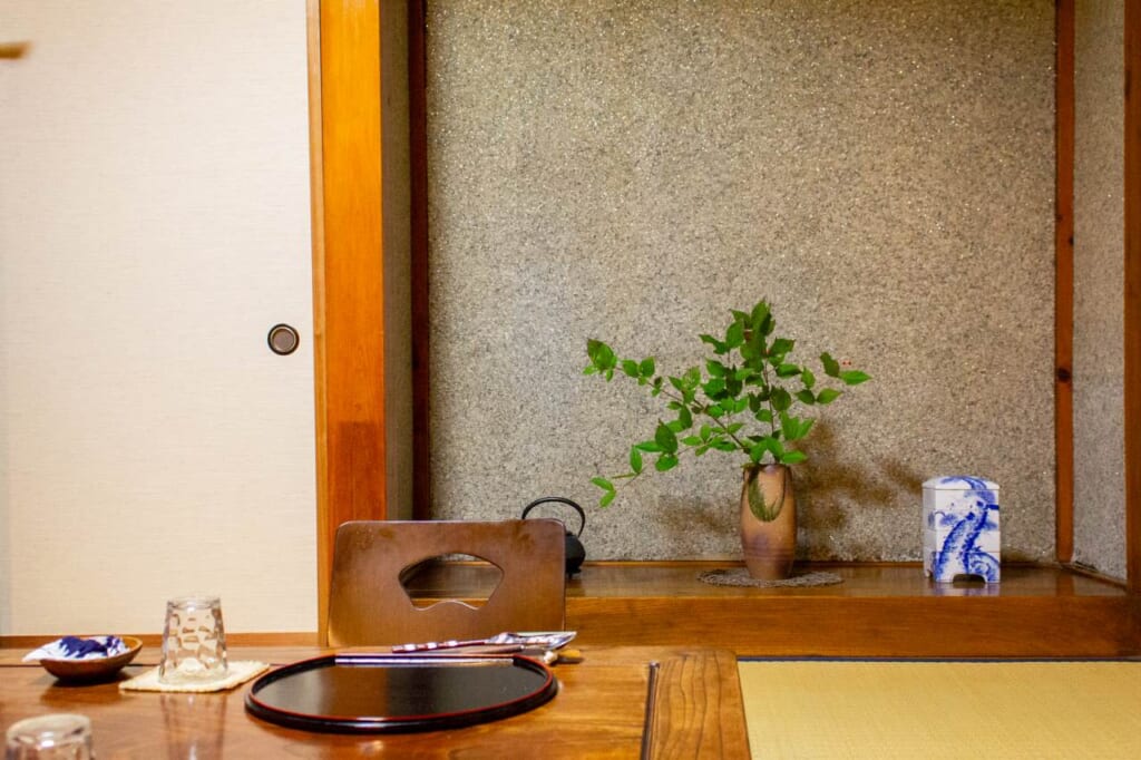 tatami room of a japanese guesthouse