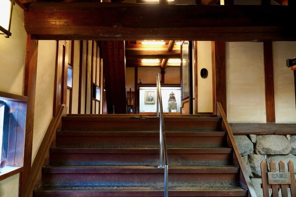 interior stairs and hallway of Matsuyama Castle