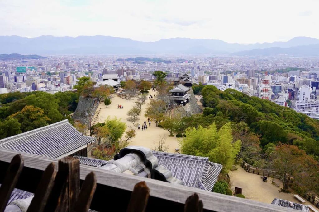 South view from top floor of Matsuyama Castle