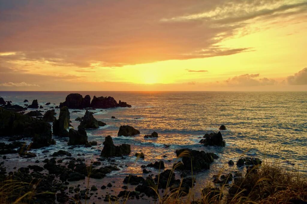 Sunset over Cape Nyudozaki