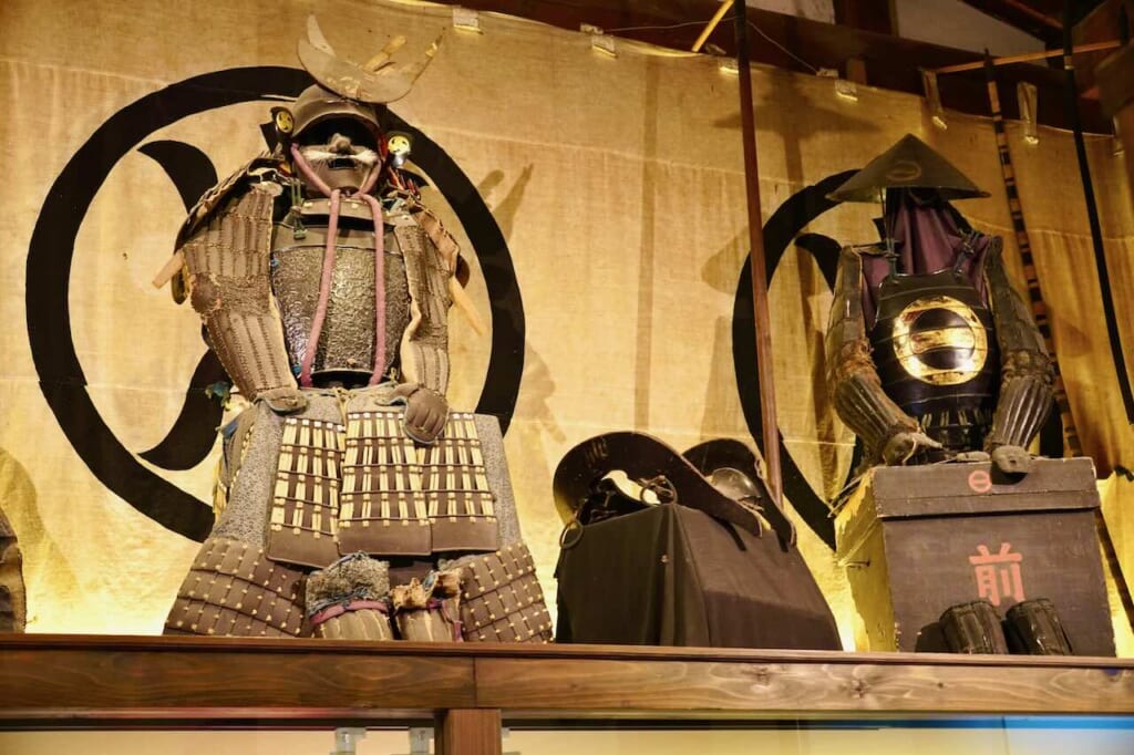 samurai armor exhibited inside Aoyagi House in Kakunodate