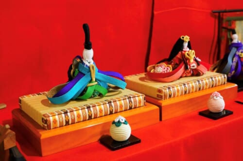 Girls' Day dolls in Japan made from traditional kumihimo craft cods