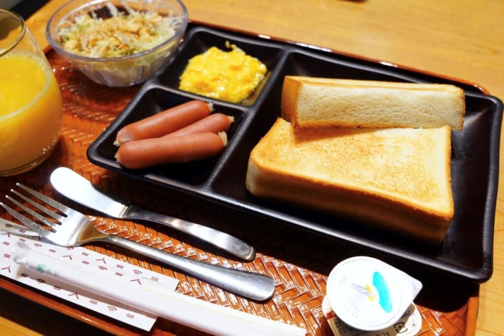 Simple western style breakfast in Japan