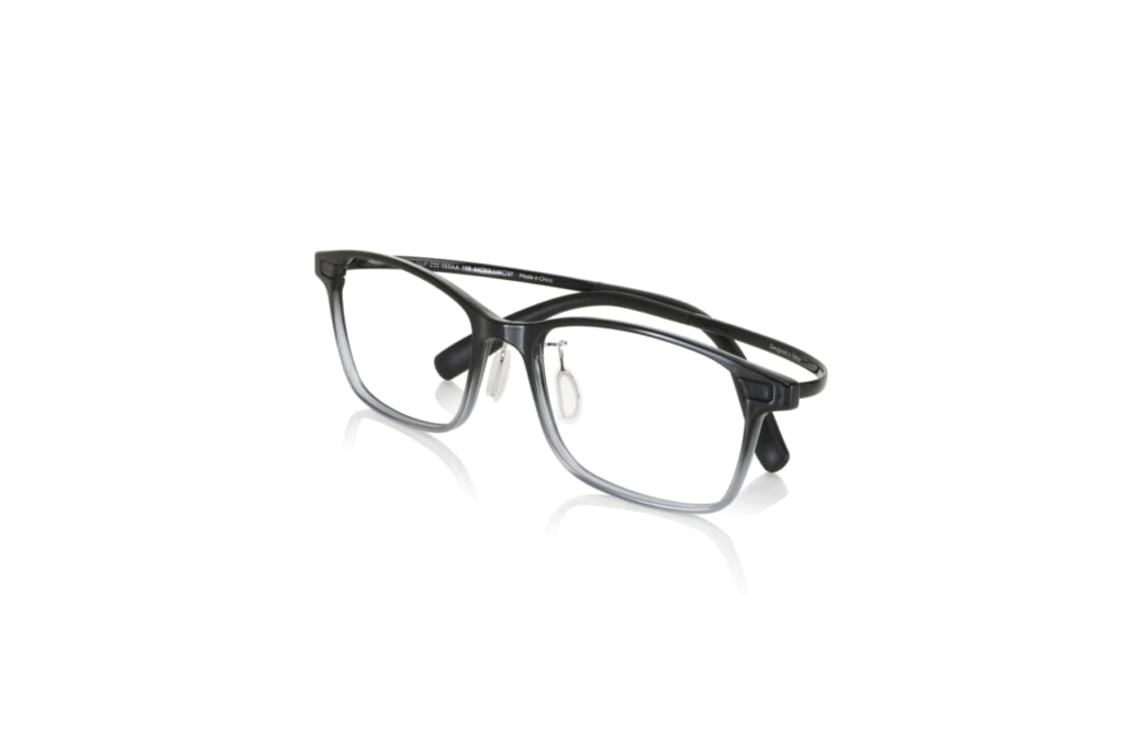 black and gray glasses