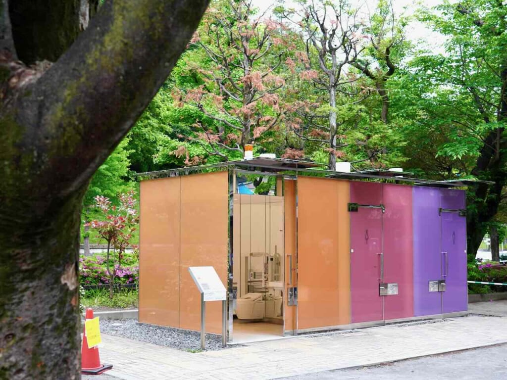 Transparent Public Toilet in Yoyogi Fukamachi Mini Park, Tokyo