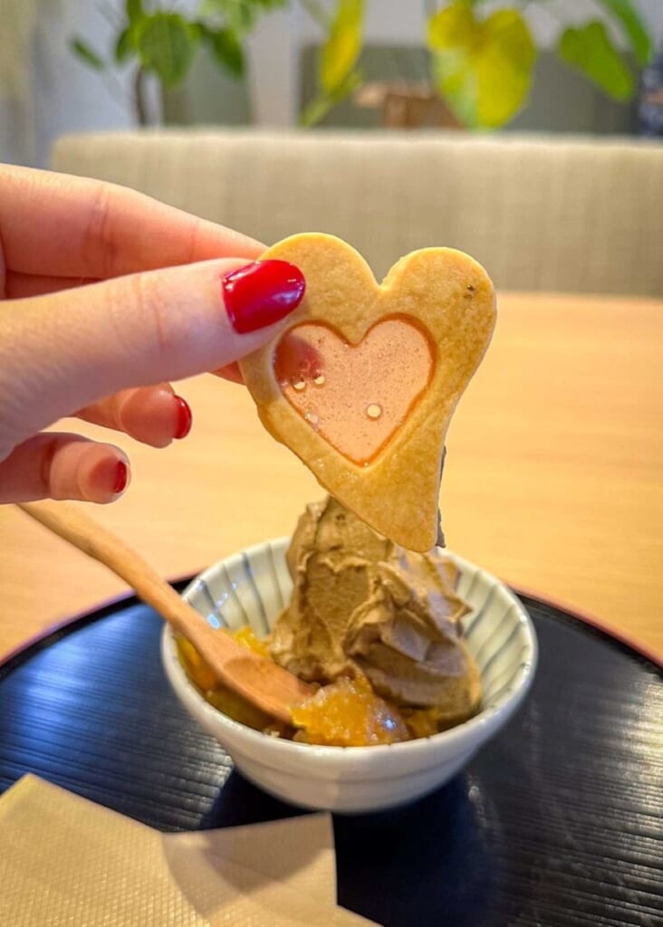 a heart in an ice-cream