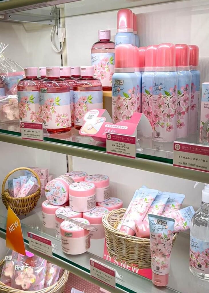 Sakura products in a Japanese shop