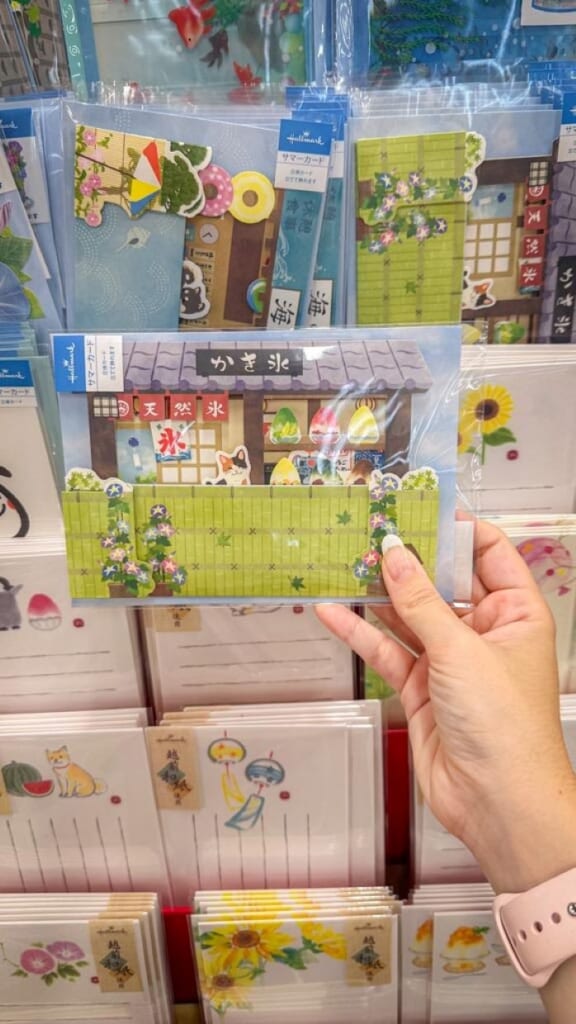 Japanese postcards in a bookshop