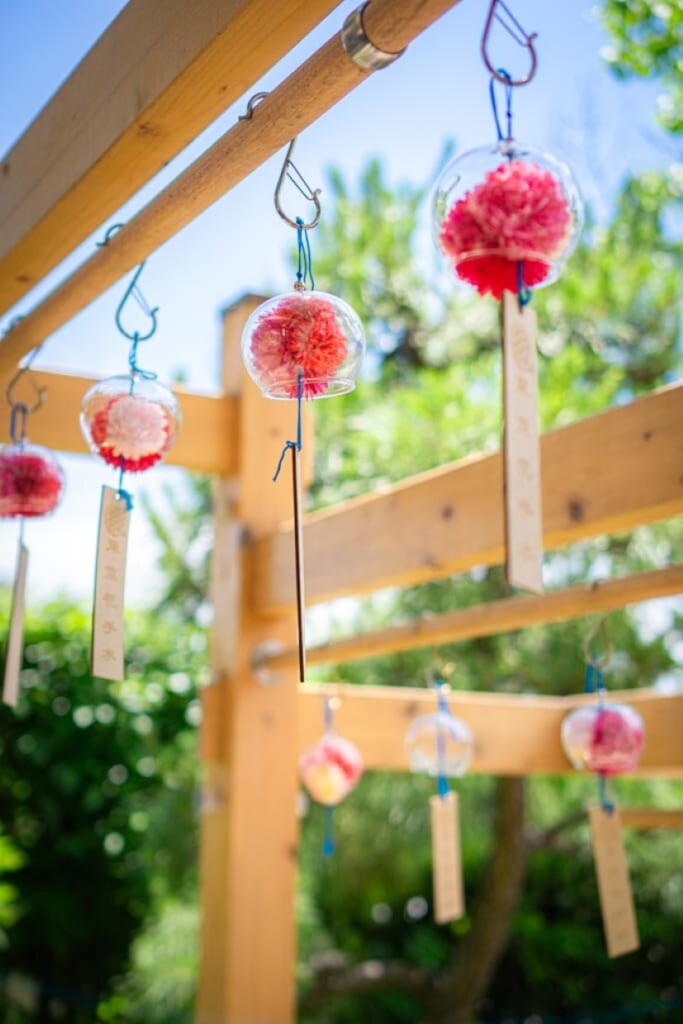 furin windbells in a temple in Tokyo