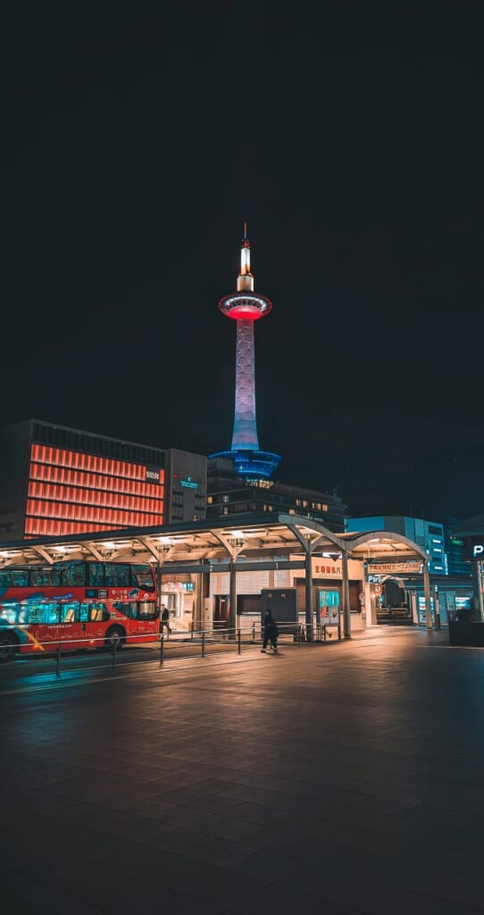 Kyoto Tower at night