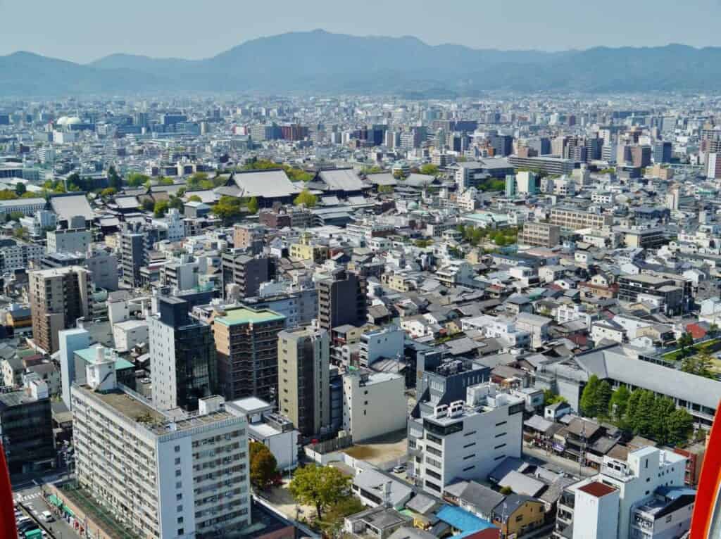 Panorama view of Kyoto