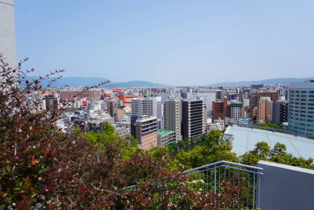 A view of Fukuoka city from above.