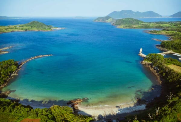 aerial view of kakinohama beach on ojika island nagasaki japan