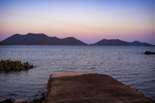 old stone pier on ojika island nagasaki japan