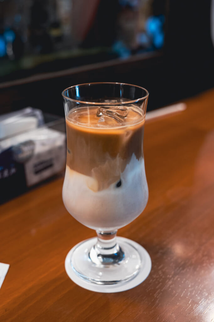 cafe latte in a glass