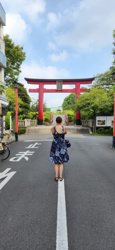 torii gate of kameido tenjin shrine