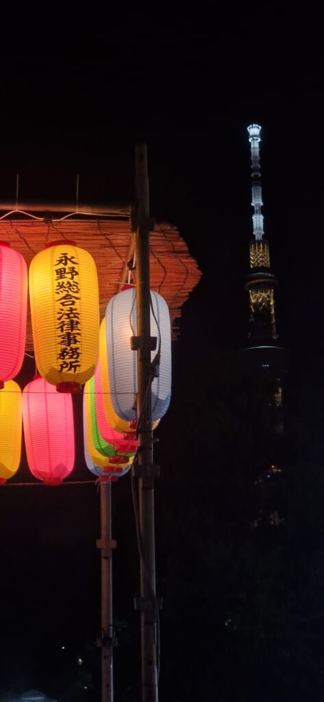 lanterns during a matsuri in japan