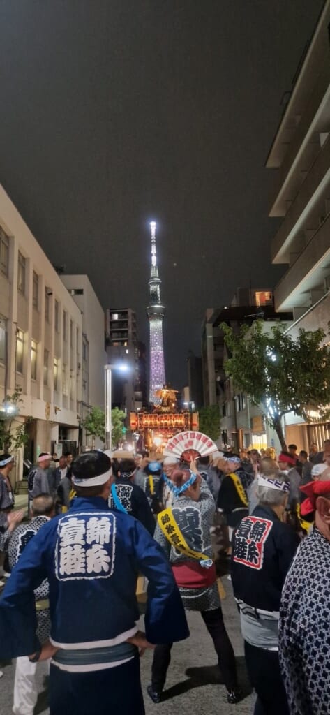 Mikoshi infront of Tokyo Skytree