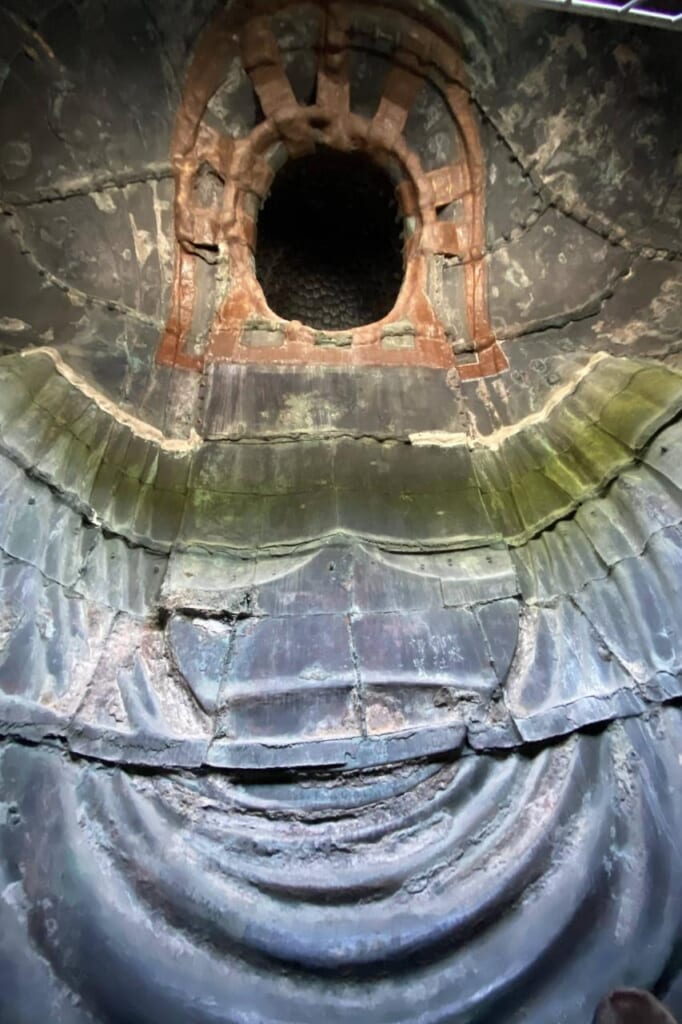 Interior of Kamakura Daibutsu or Great Buddha of Kamakura