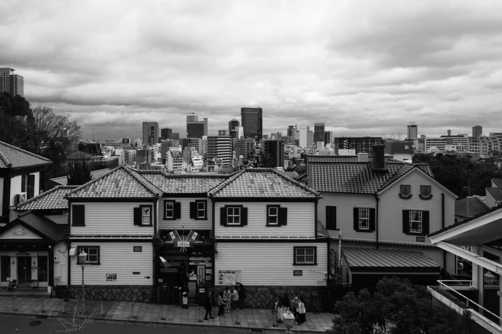 skyline of Kobe from the Kitano Heights area