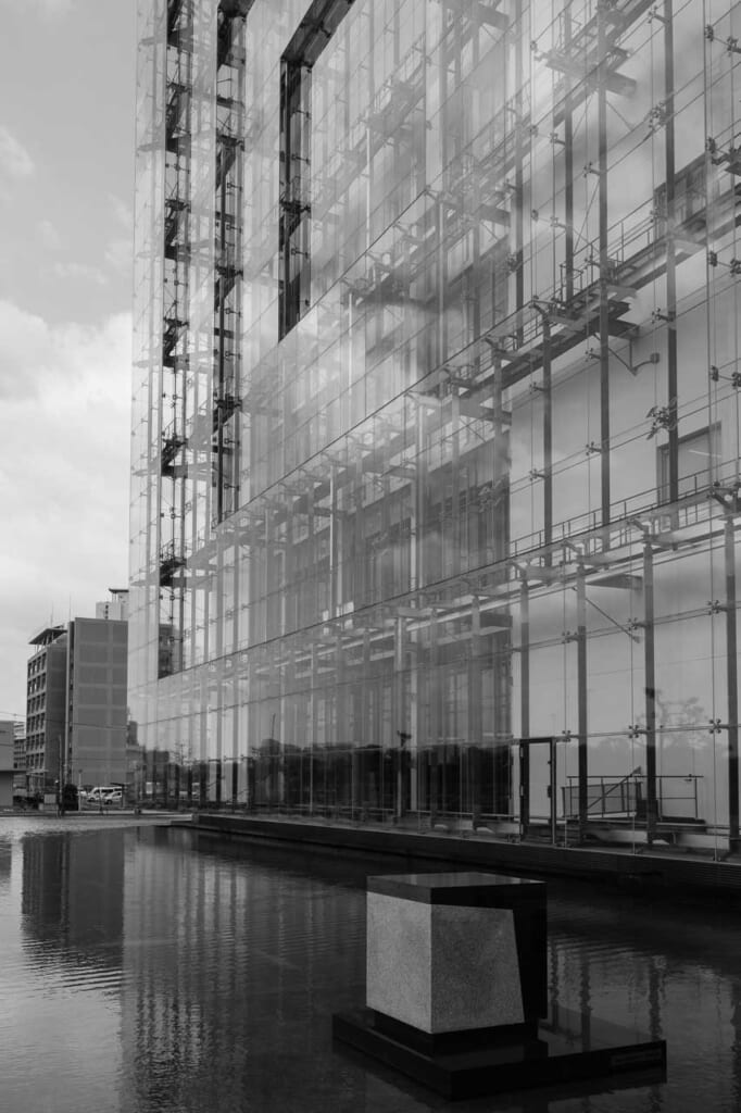 Glass and steel exterior of DRI facility in kobe japan