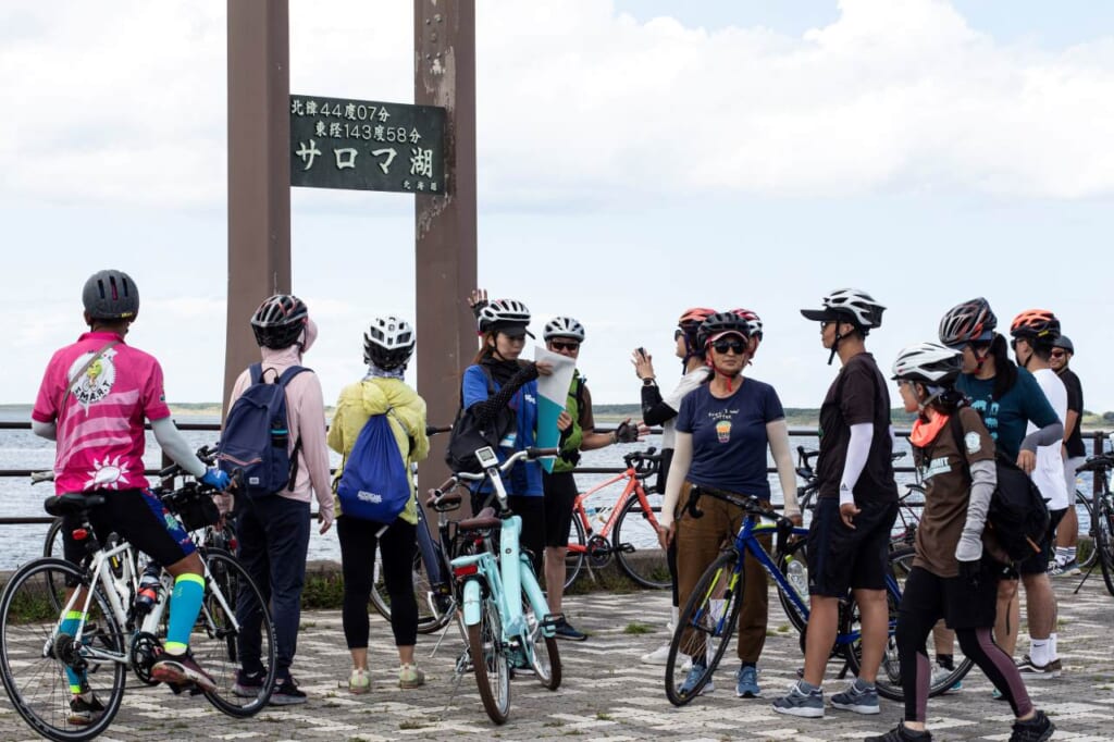 group of cyclists in Hokkaido