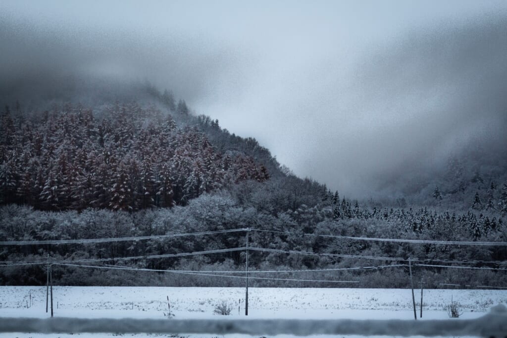 snowy mountains in hokkaido