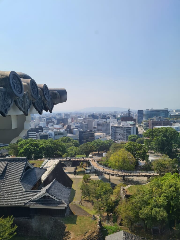 view of Kumamoto from the castle