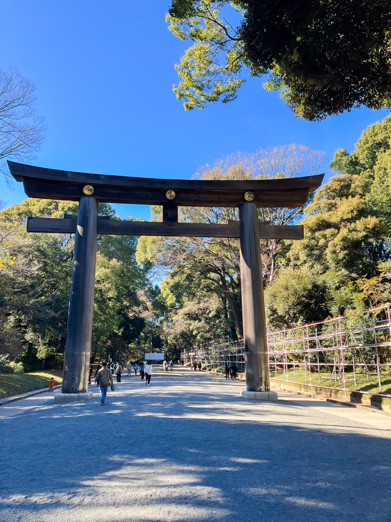 One of the big toriis in Meiji Shrine in Shibuya