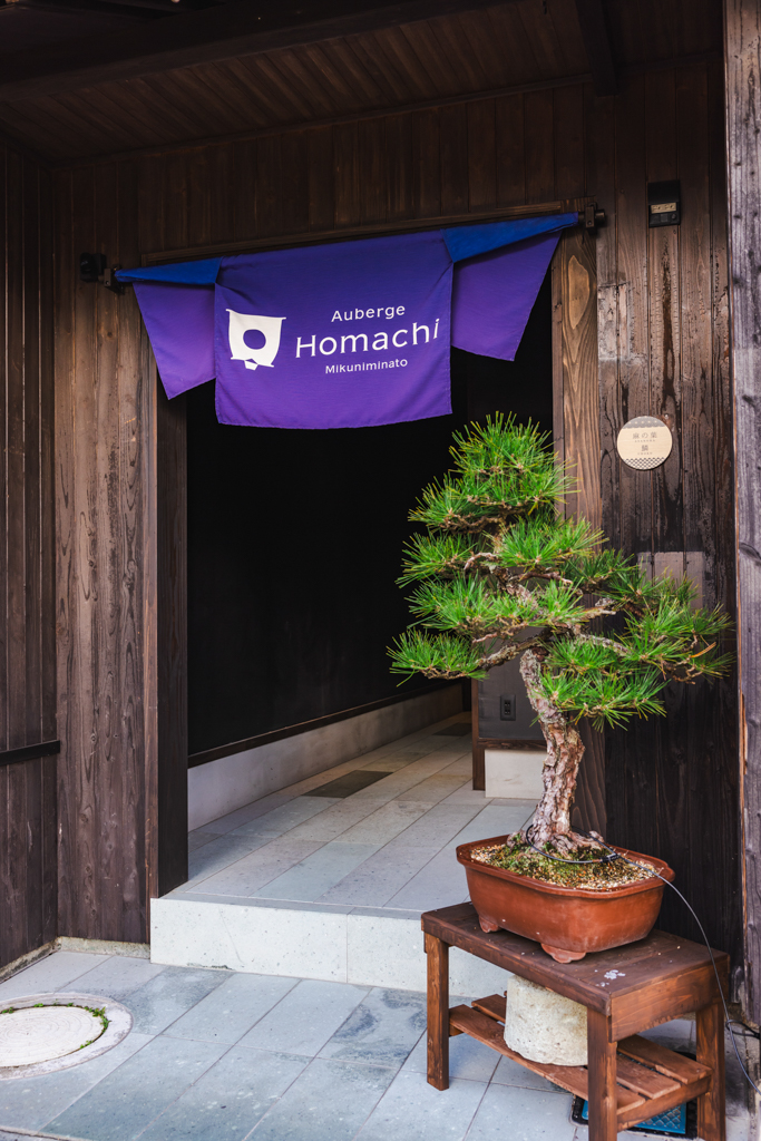 The entrance of a luxury accommodation in Fukui