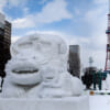 Snow sculpture of catbus at Sapporo Snow Festival (Yuki Matsuri)