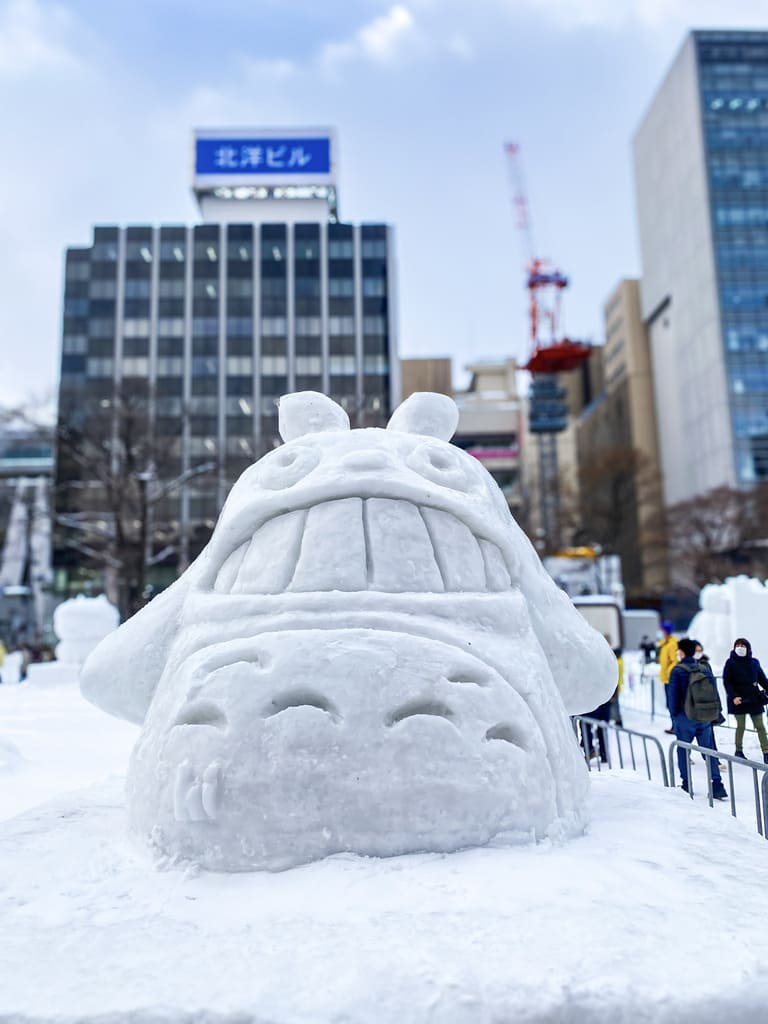 Snow sculpture of Totoro at Sapporo Snow Festival (Yuki Matsuri)