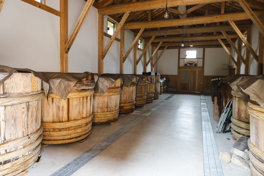 Inside the miso brewery