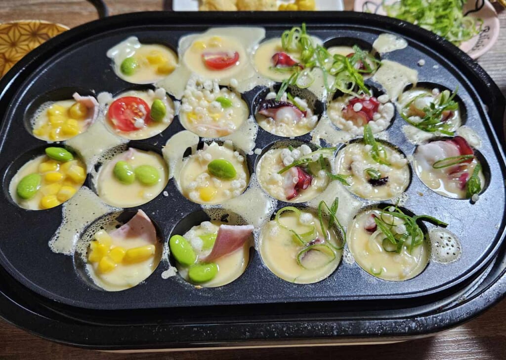 Takoyaki in the making