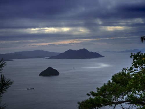 Vue du sommet du mont Misen, île de Miyajima, Japon.