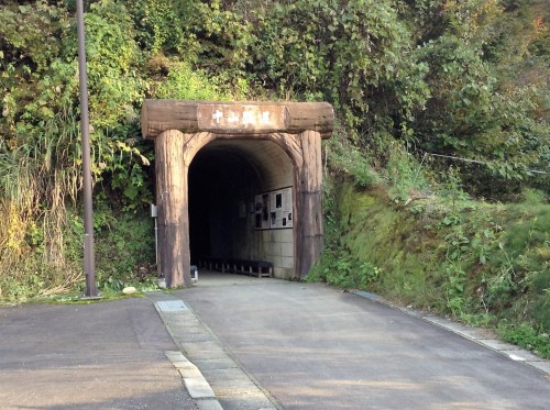 Tunnel Nakayama dans le joli village rural de Yamakoshi, Japon.