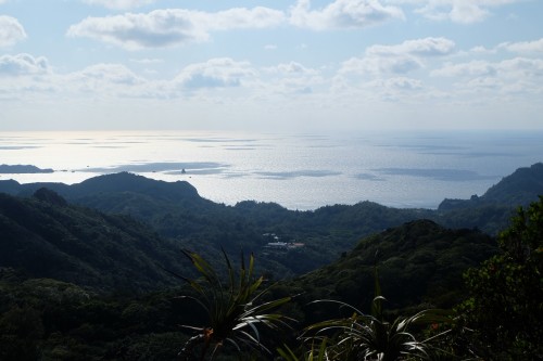 La vue au sommet du Mont Chuosan sur l'île de Chichijima